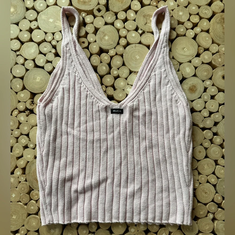 RVCA Pink Ribbed Knit Tank Top - Picture 3 of 3